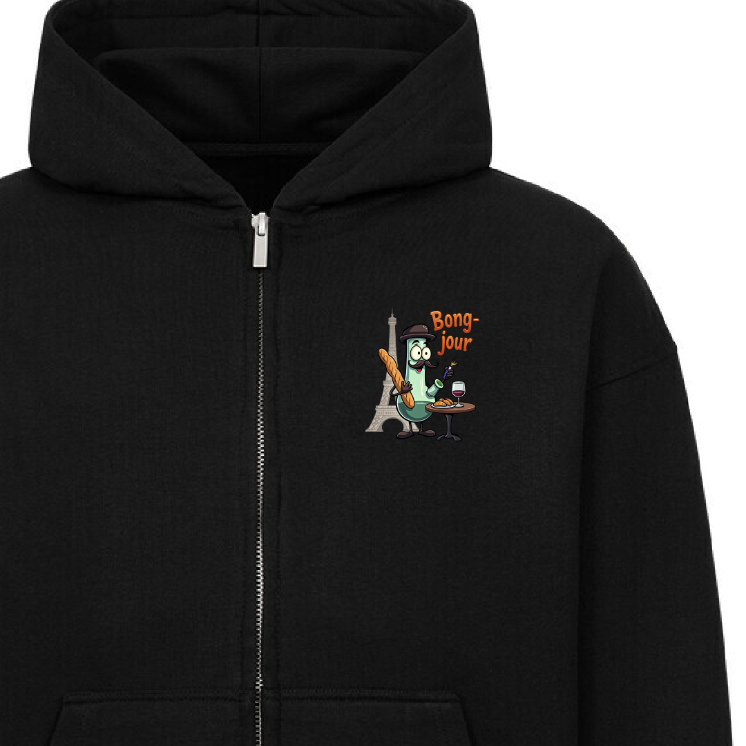 BONG-JOUR Oversized Zipper Hoodie