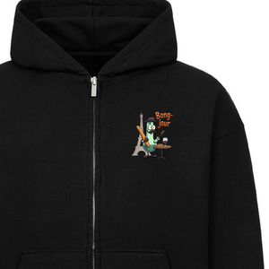 BONG-JOUR Oversized Zipper Hoodie
